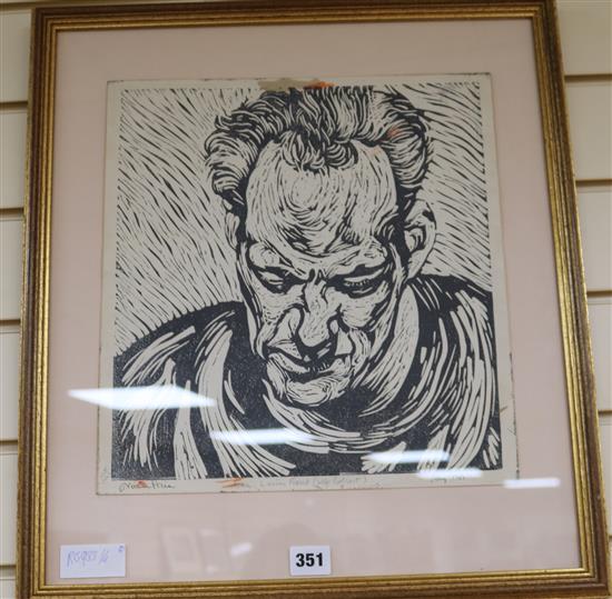 Sir William Nicholson, lithograph, HM The Queen, 25.5 x 23cm and Noah Price after Lucian Freud, self portrait, 35 x 33cm